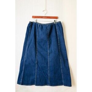Vintage Liz & Me Denim Jean Maxi Skirt Plus 22 W